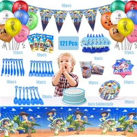121pcs toy story theme cup plate napkin boys birthday party decoration party event supplies favor item for kids 10 people use