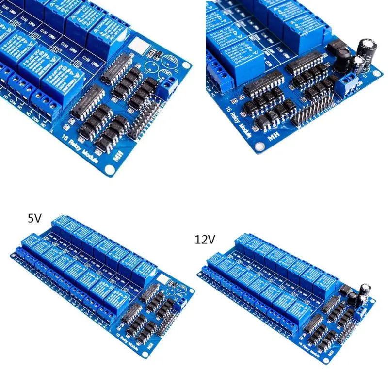 

16 Channel Relay Housing Module with Optocoupler DC 5V 12V LM2576 Power Relay