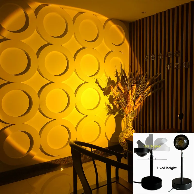 

USB Button Sunset Lamp Rainbow Light Atmosphere LED Night Light Romantic Projection Wedding Party Theme Ins Bedroom Indoor Decor