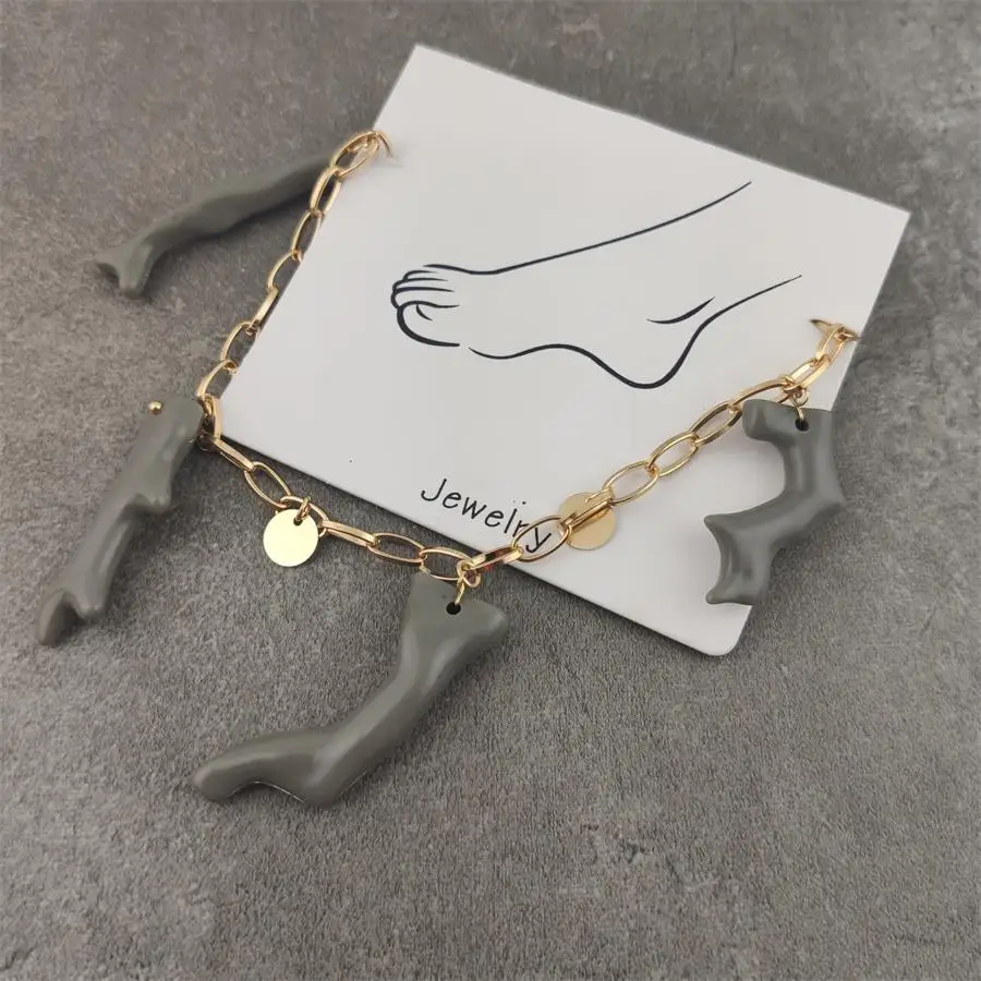 Браслеты на ногу в богемном стиле женские анклеты ручной работы с металлическими