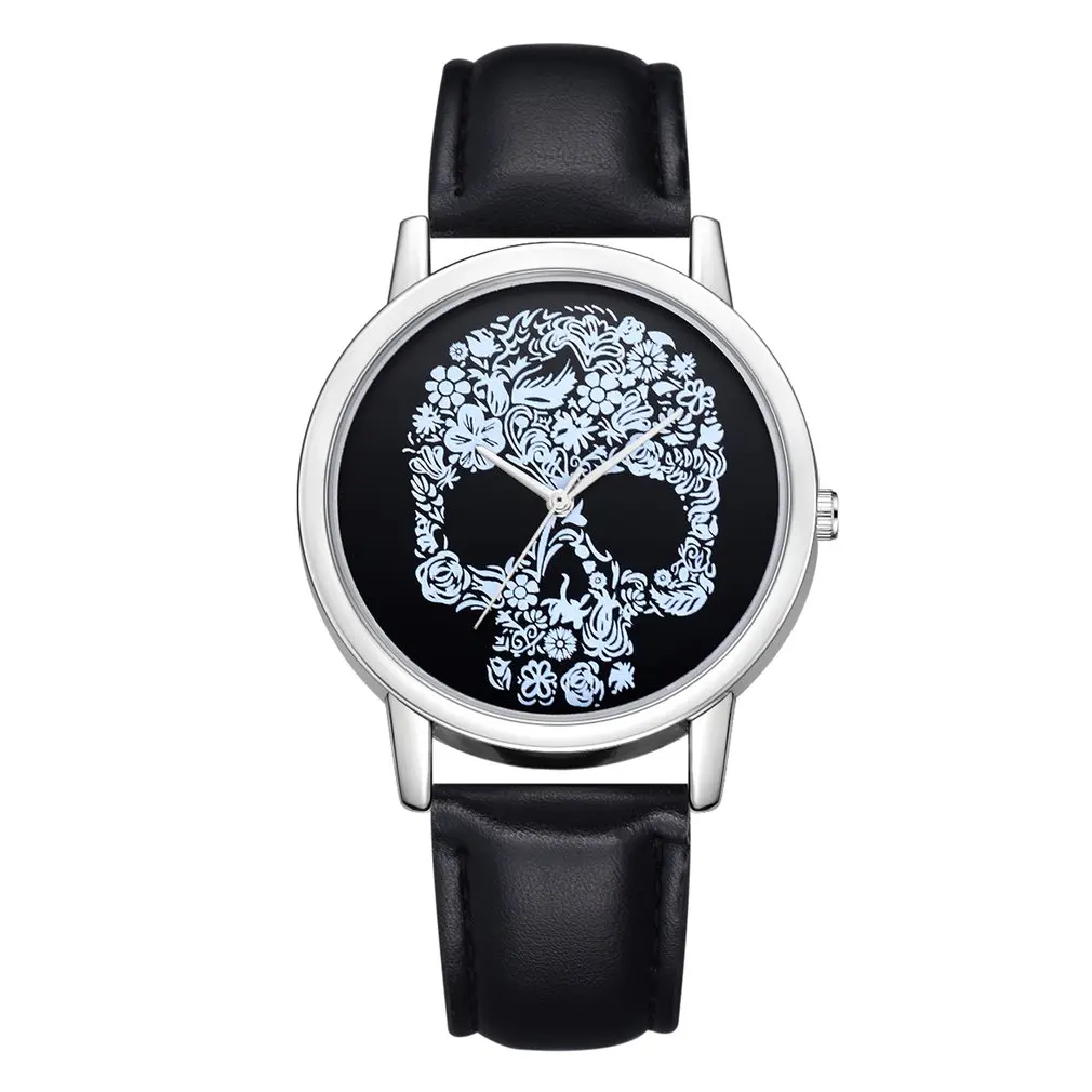 

Skull Head Pattern Quartz Wristwatches Women Latest Simple Fashion Hours Watch Luxury Female Leather Belt Woman Watches