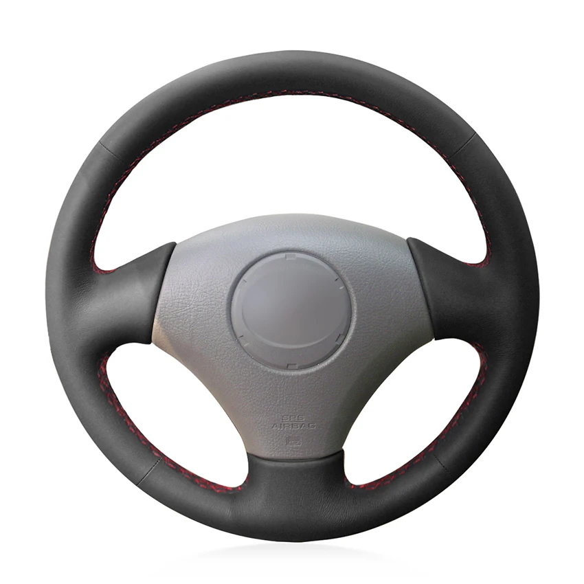 Cubierta de cuero Artificial para volante de coche, accesorio negro cosido a mano para Toyota Vios Corolla 2000-2004 Mark 2 Lexus GS430 GS300 2004