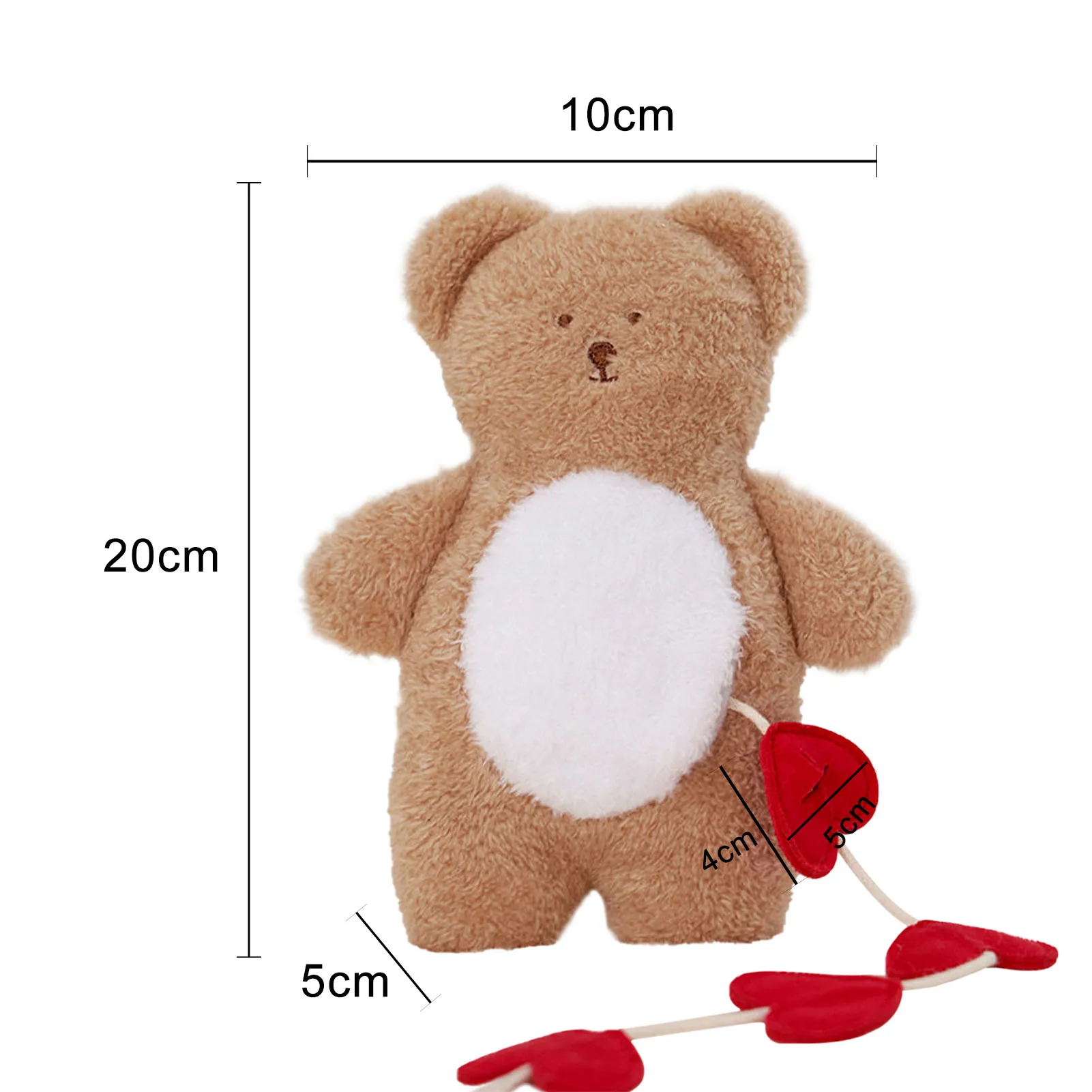 

Brown Teddy Bear Soft Plush Dog Pet Squeaky Bite Toy With Sound Making Of Fun Loving Hearts Soft Doll For Pet Dog Sound-making