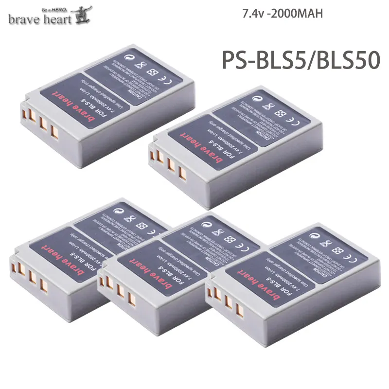 10x NP-BLS50 BLS-5 Батарея BLS5 PS-BLS5 BLS1 батареи для цифровой камеры OLYMPUS E450 E600 E620 EP1 EP2 EP3 EPL1 EPL2 EPL3 EPM2 EPL5 EPL6 - Цвет: 5battery
