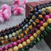 wholesale aaa natural tiger eye stone beads 234681012mm smooth round diy bracelet necklace loose beads for jewelry making