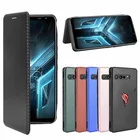 Матовый Чехол-книжка Funda для Asus ROG Phone5 ZS661KS ROG 2 ZS660KL ZB633KL, полностью защитный чехол из углеродного волокна, чехол для телефона