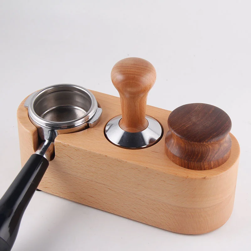 

51/58MM Manual Wood Coffee Tamper Holder Mat Barista Coffee Espresso Tampering Latte Art Pen Tamper Holder Home Coffee Accessory