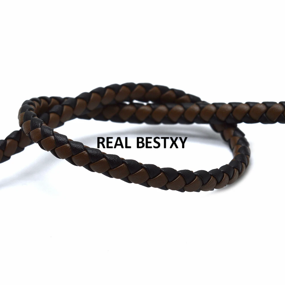 2 м/лот прибл. 6*4 мм черно Коричневые Плетеные Кожаные шнуры для браслетов