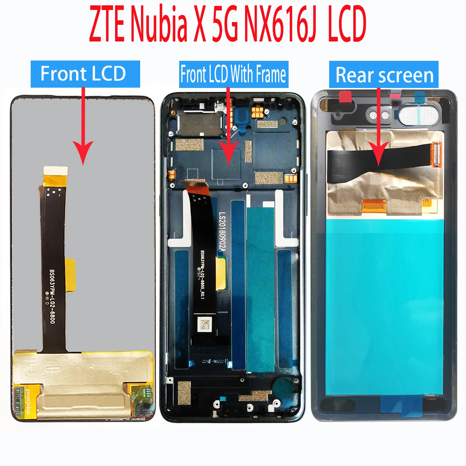 Оригинальный дисплей для ZTE Nubia X с дигитайзером сенсорного экрана NX616J сменный