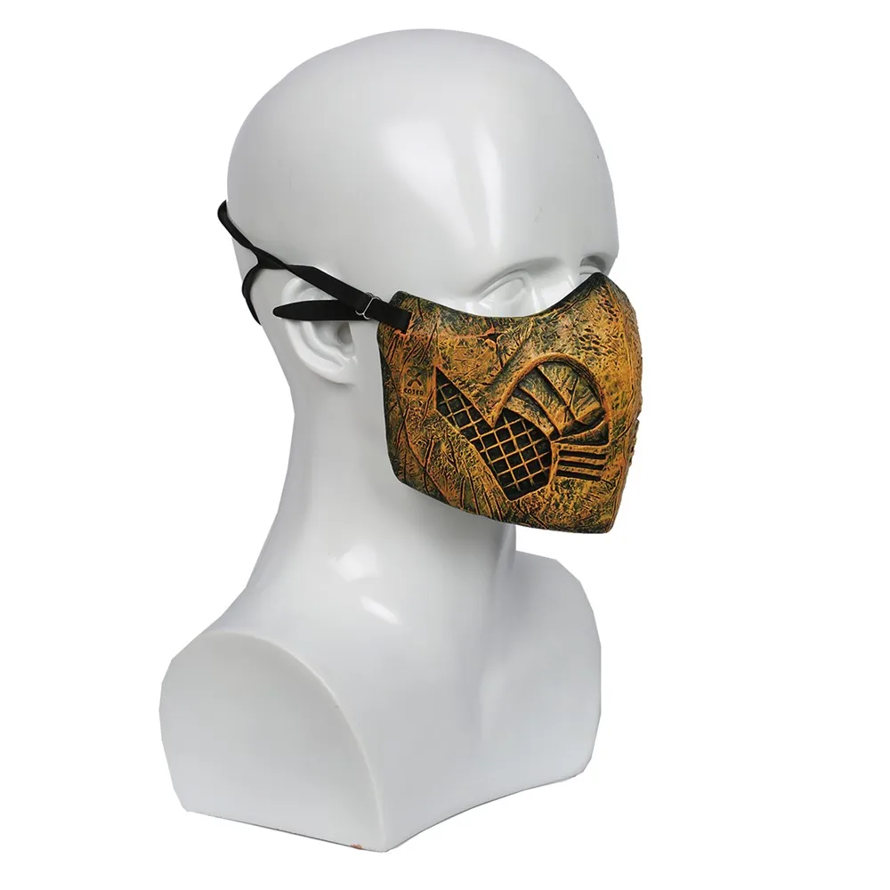 X-COSTUME mmoral Kombat X игра косплей Скорпион/Hanzo Hasashi сандалии деревянная маска Аксессуары для костюмов на Хэллоуин Опора