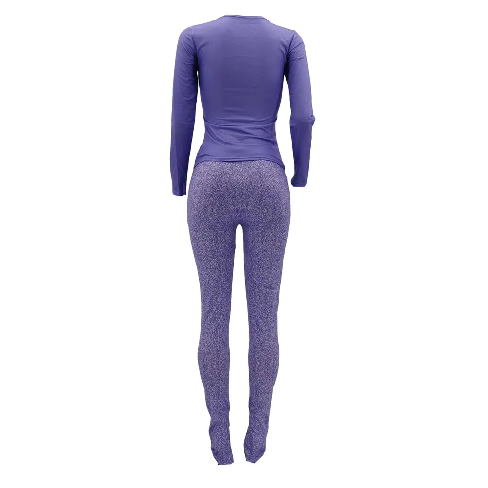 

Color Block Spliced Skinny Sporty Women Two Pieces Set Autumn Fashion Long Sleeve V Neck Slim Tops Skinny Pant Casual Co-ord Set