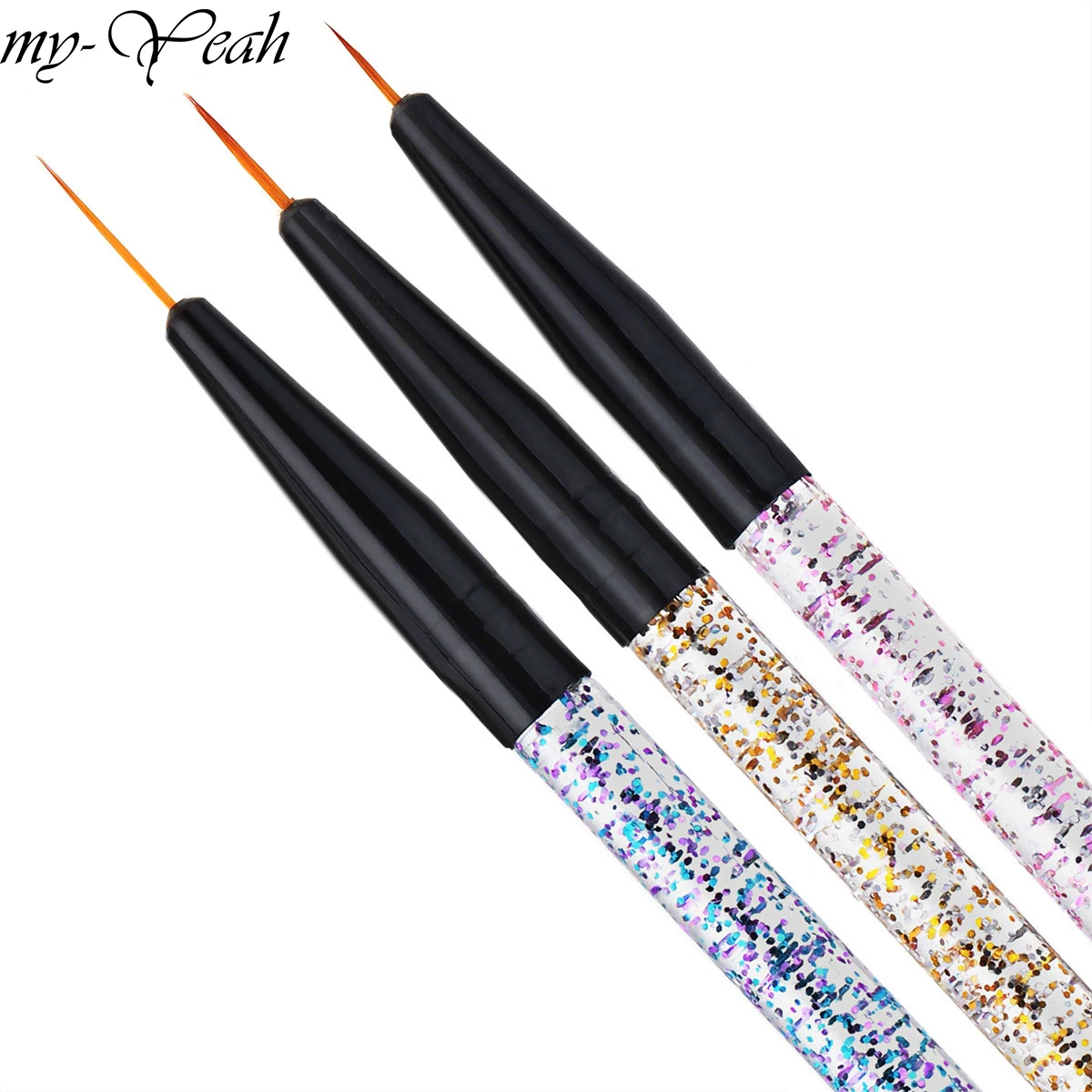 3 шт./компл. нейл-арта с акриловыми ручками Французский цветок линии полоски