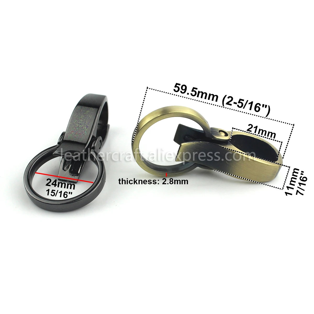 Металлический зажим карабин для кожевенного ремня 1 шт|Пряжки и крючки| |