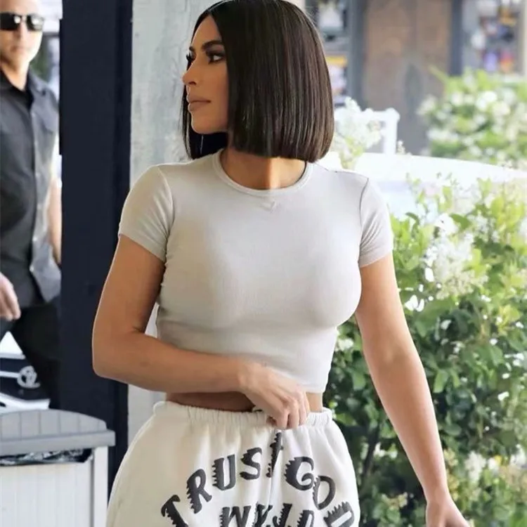 

hilum of yoga suit women running fitness brief paragraph short sleeve women T-shirt breathable quick-drying movement