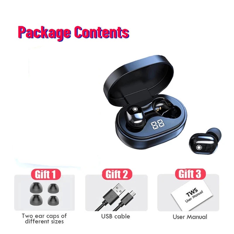 

New TWS Bluetooth Headphones Stereo Wireless Earbuds Gaming Headset Handsfree Touch Control Earphones Hearing aids For iPhones