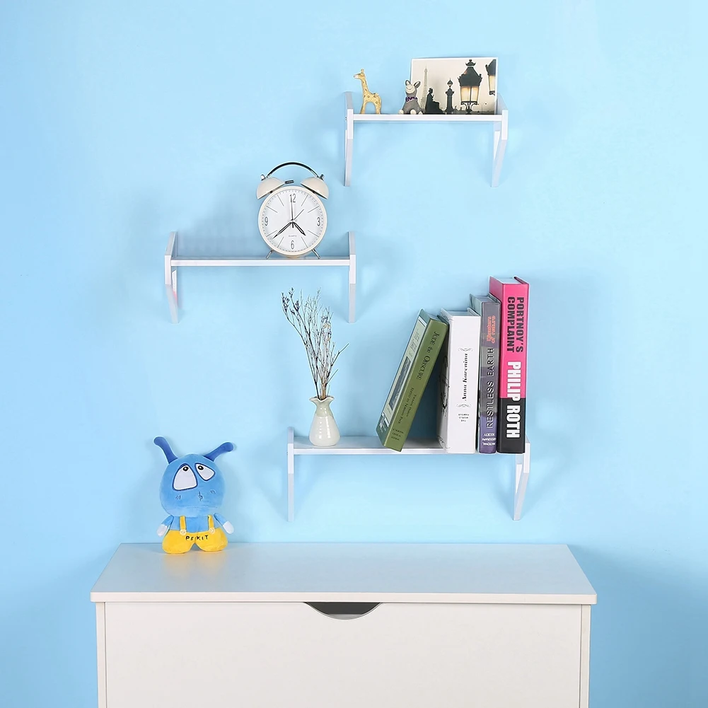 

3Pcs MDF Floating Shelves Wall Display Storage Rack Home Furniture Office DecorationFloating Shelf