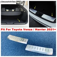 exterior trunk rear guards bumper protection board cover trim stainless steel accessories for toyota venza harrier 2021 2022