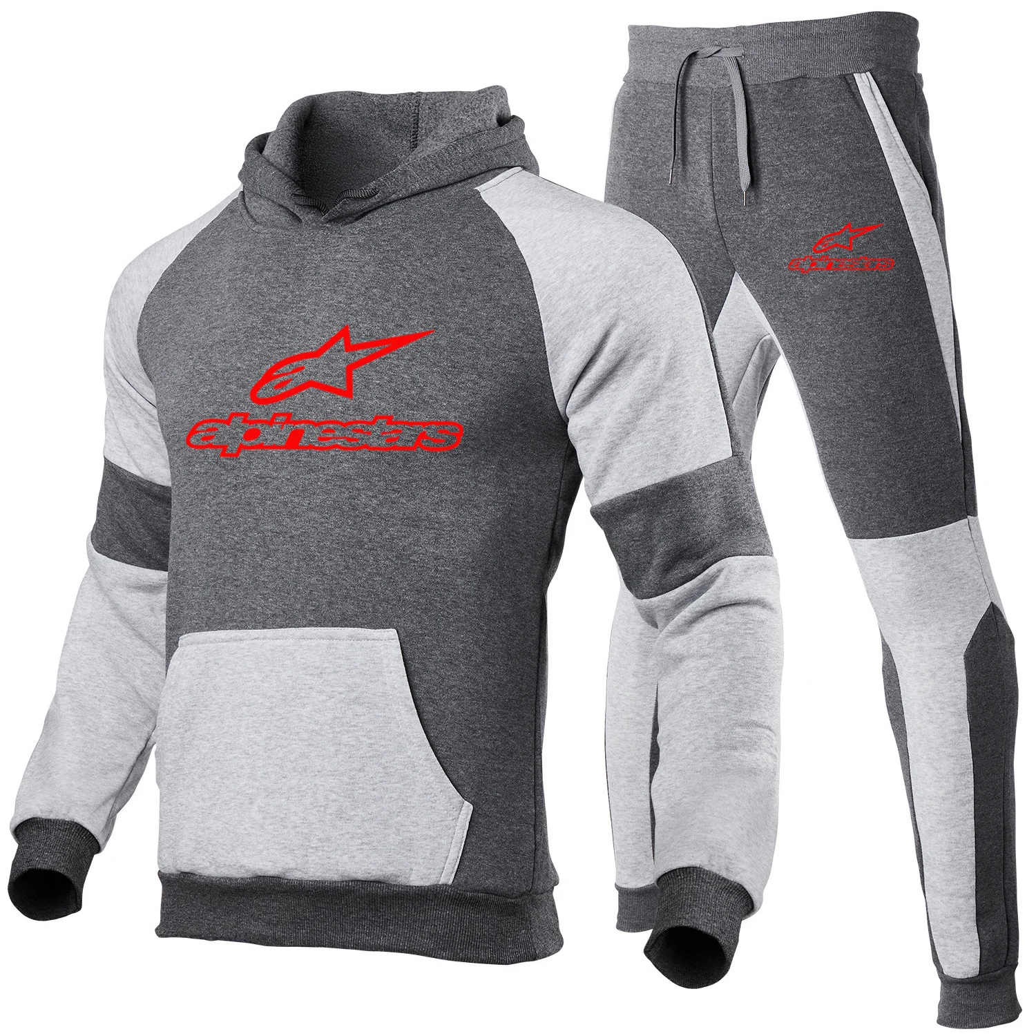 

2021 New men's Printed Mountain Star hoodie suit sportswear track suit suit men's pullover sweater hoodie + sports pants men's