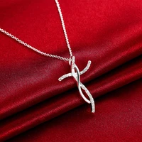 zircon cross necklace for women 45cm chain female necklaces 925 stamp korean fashion luxury fine jewelry accessories 2022