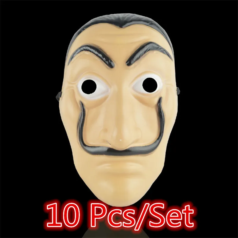 10 шт./компл. ла Каса де Papel Salvador Dali маска деньги Heist дом бумаги Косплей Хэллоуин Праздничная маска - Цвет: 10pcs