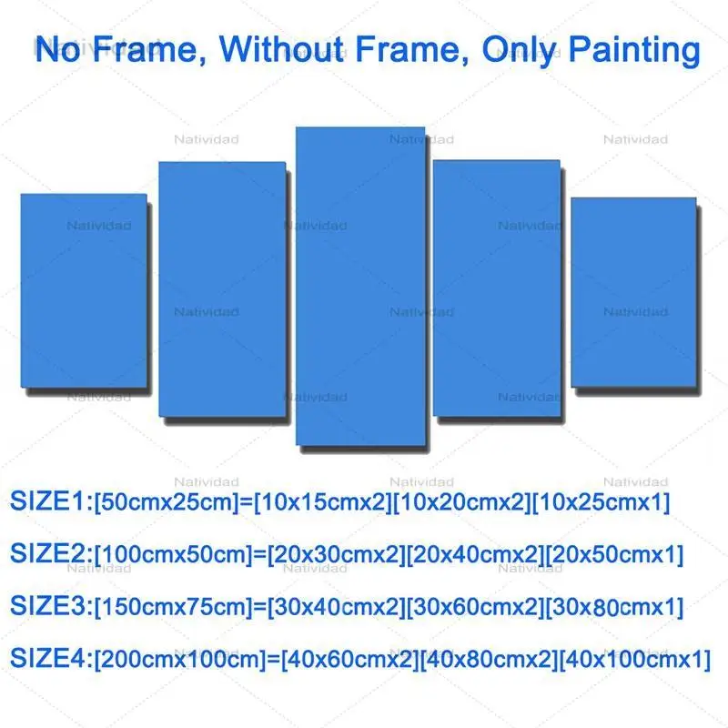 

5 Pieces Frameless Modern Nature Scape Canvas Painting Wall Art Prints Waterfall Home Decor for Living Room Working Place Decor