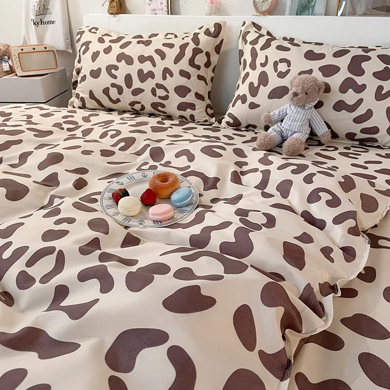 

Bedding set duvet cover sheet bed cover double bed couple bed linen bedding cotton bed linen king size bedding leopard print