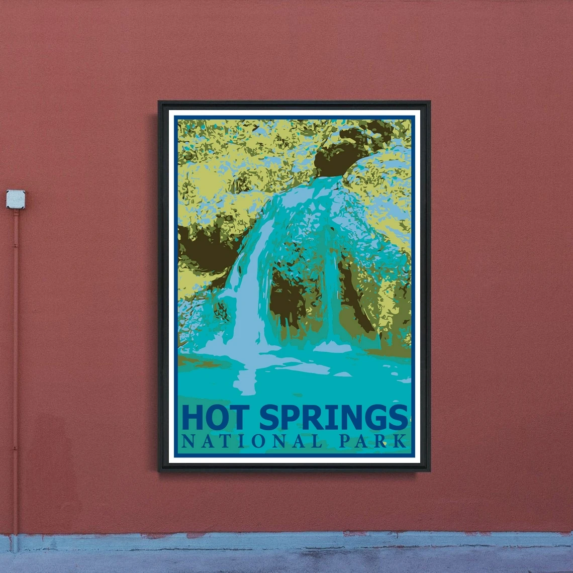 

Hot Springs National Park Travel Poster, Vintage Serigraph Style Poster, Wall Art, Travel, Vacation, Souvenir, Frame Not Include