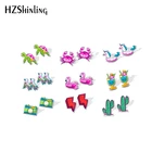 Новинка 2021, Летняя Пляжная Серия, серьги-гвоздики, волейбольная черепаха, краб, серьги из акриловой смолы, эпоксидная смола, фотография