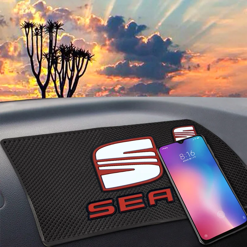 

Car Styling Car Non-Slip Mat Auto Dashboard Phone Anti-Slip Mat For Seat Leon Ibiza Alhambra Arosa Tolendo Exeo Mk2 MK3 Ateca