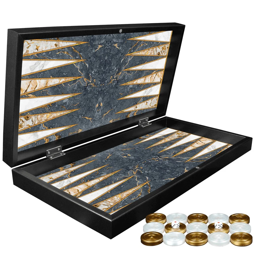 Классический серый мраморный деревянный набор нарды Лучшее качество высокое