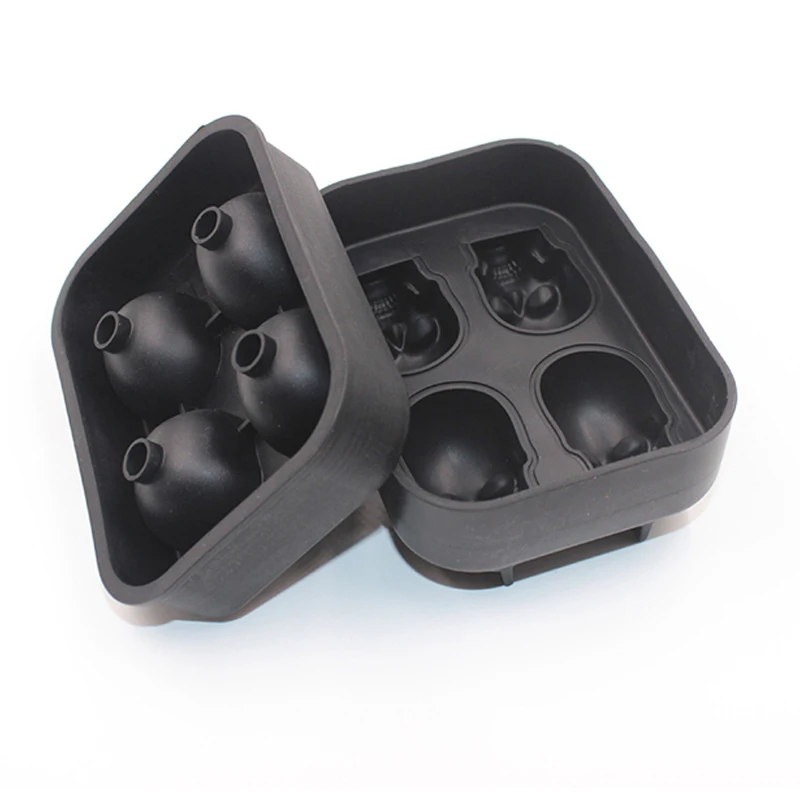 Силикагель Череп Ice Cube Bar Хэллоуин Бытовая Кухня Плесень 3D Creative 4 Скелет Ледяной