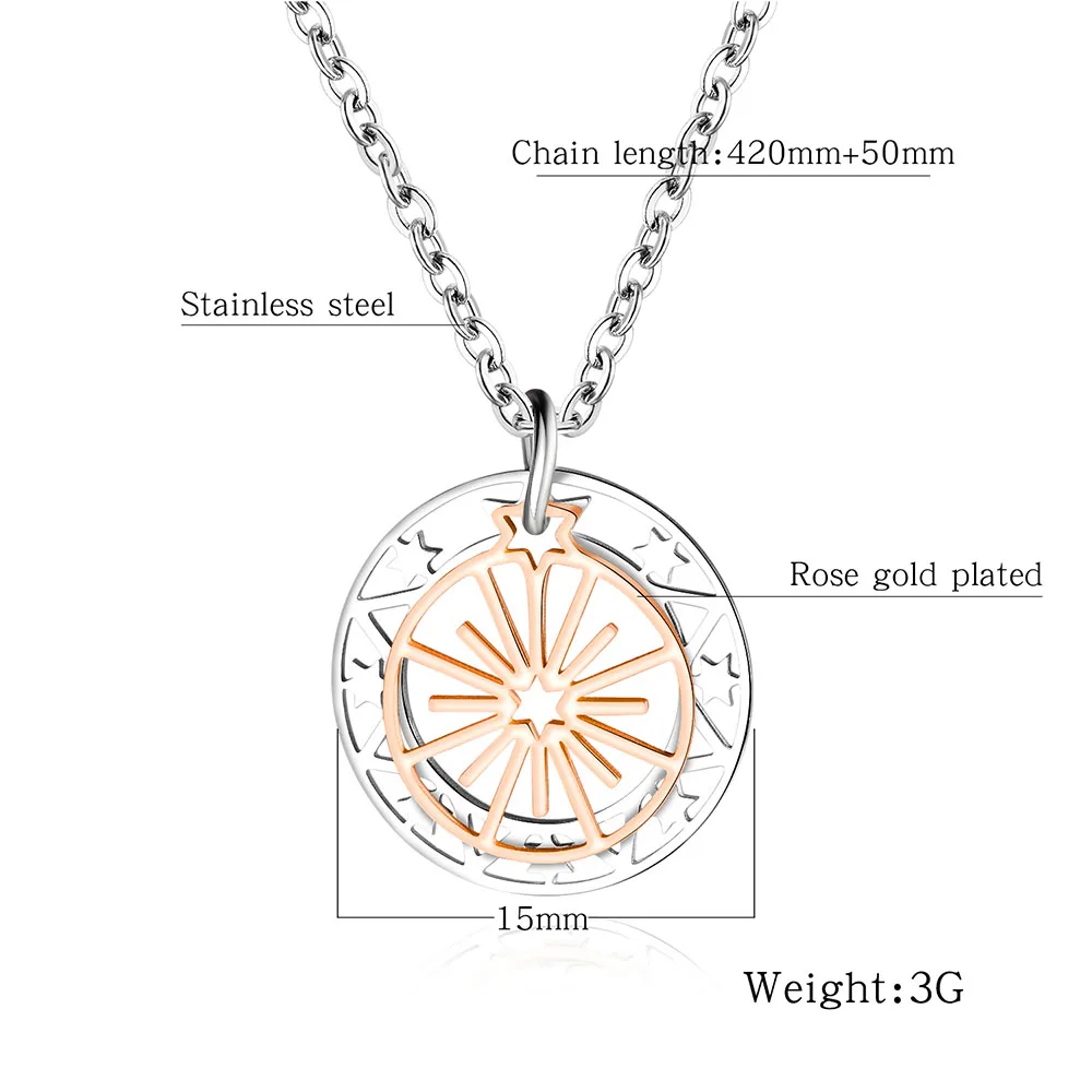 ZooMango модные компас Монета Звезда колесо обозрения нержавеющая сталь кулон