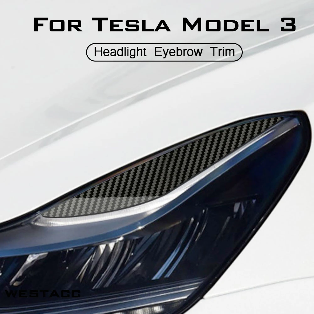 2 шт. декоративные наклейки на передние фары Tesla Model 3 2016 - 2021 | Автомобили и