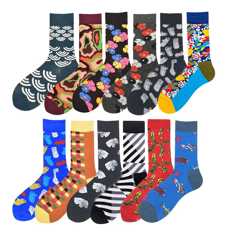 

New Women Mens sock Pattern Hip hop Cool Socks for Couple socks Winter Thick Long Skate Funny Socks Colorful harajuku