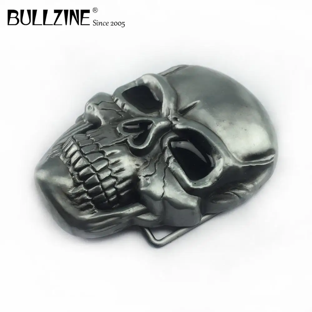 В Bullzine большой и тяжелый череп пряжки ремня с оловянной отделкой FP-03641 подходит