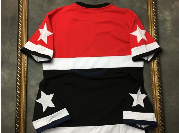 

New Novelty 19ss High Men Embroidery sleeves patch T Shirts T-Shirt Hip Hop Skateboard Street Cotton T-Shirts Tee Top #C25