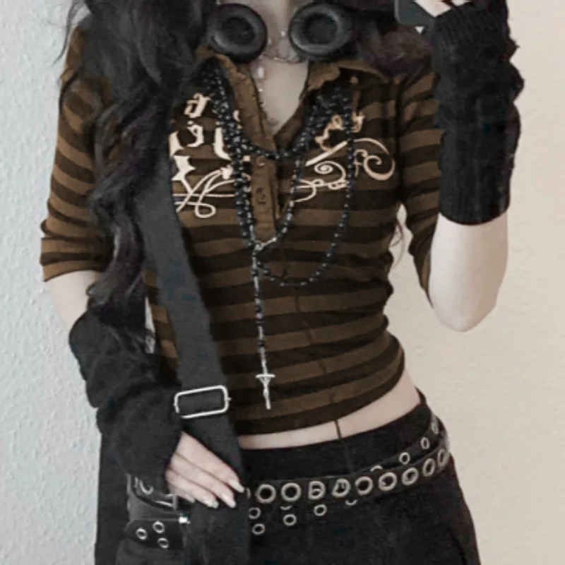 Женская толстовка в полоску с коротким рукавом и пуговицами | одежда