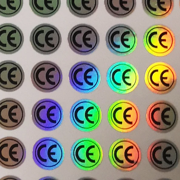 50000pcs/lot 10mm Hologram shining CE sign Self-adhesive hologram label sticker Item No.FA01