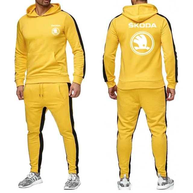

NEW Hoodies sweatshirt for Skoda Car Logo Printed Mans Sweatshirt Casual Fleece Hoodies Men Spring Autumn Hoodies Pants 2Pcs