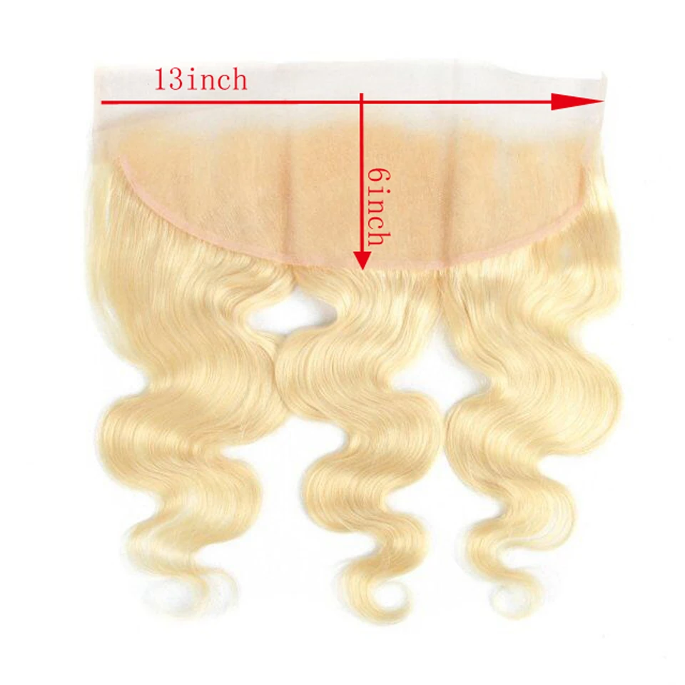 13*6 кружева фронтальное закрытие тела волна 613 блонд прозрачное кружево Remy