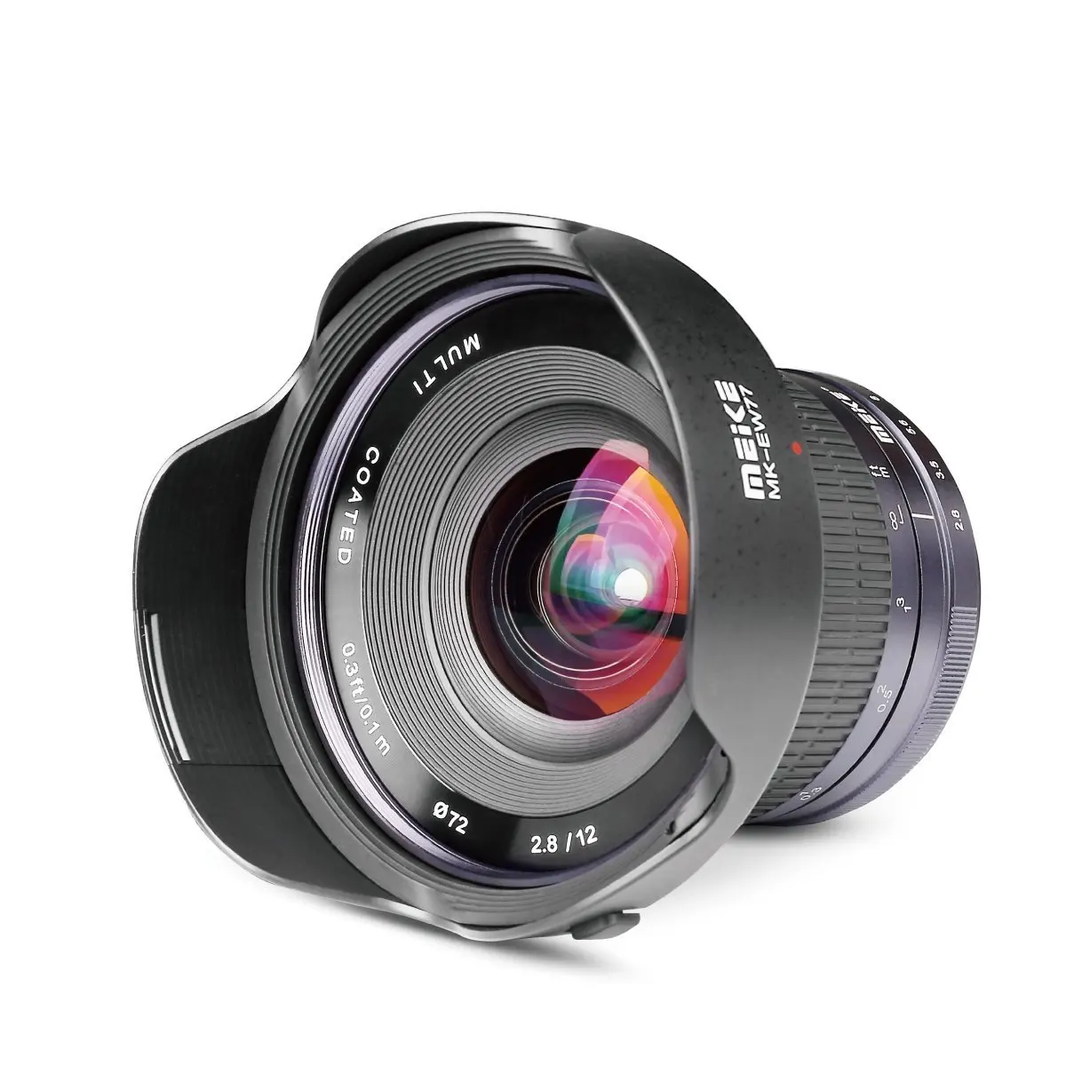 Meike 12 мм f2.8 Широкий формат ручной фокусирующий объектив с фиксированным фокусным