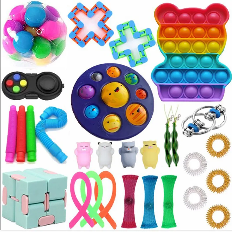 

Hot sale Fidget Toys Anti Stress Toy Set Marble Relief Gifts For Adults Girl Children Sensory Antistress Relief Figet Toys Box