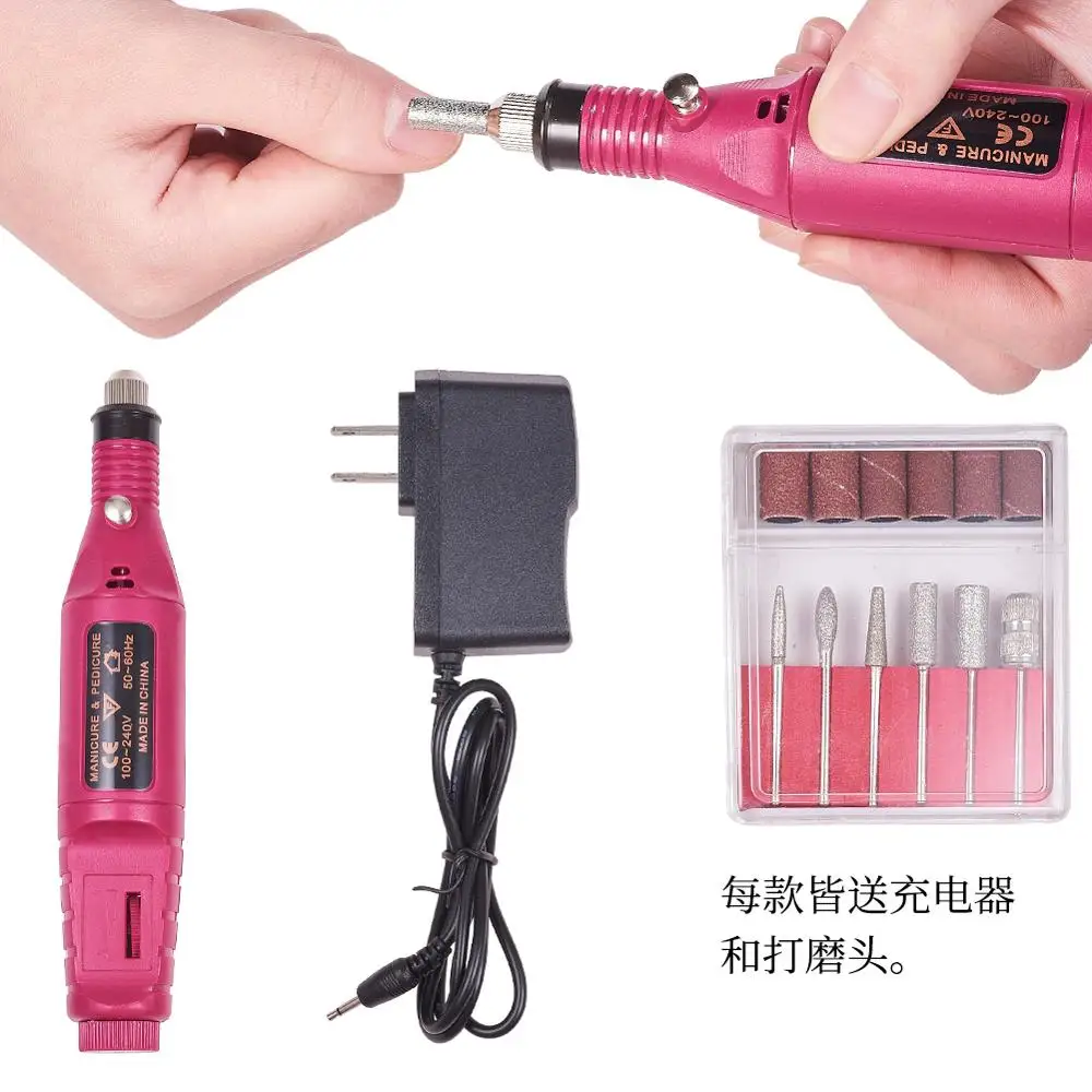 

Pen Type Electric Nail Drill Machine Manicure Sanding Machine Polisher Grinding Heads Set USB Manicure Nail Polisher Tools
