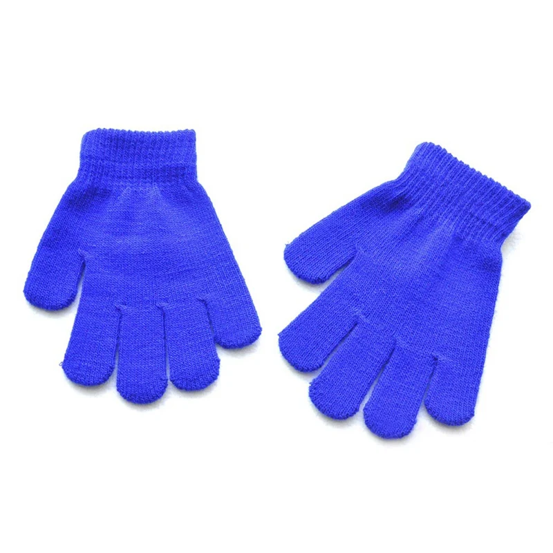 

Candy Solid Color Winter Kids Gloves Mittens Children Girls Boys Student Writing Keep Warm Finger Gloves For 7-11 Years Old