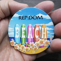 qiqipp caribbean sea dominican republic travel souvenir fridge magnet silkscreen cartoon high end ocean magnetic sticker