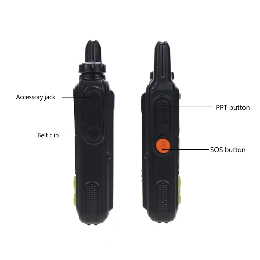 2Pcs Baofeng BF-T1Mini Walkie Talkie Ultra Thin CB Two Way Radio UHF 20CH Flashlight Handheld Transceiver Portable Ham Radio