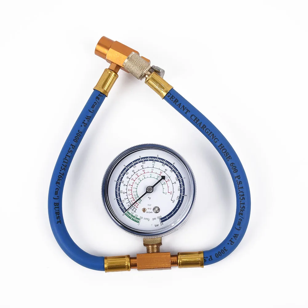 350psi хладагент 24bar перезарядка пластик R22 труба с Can Tap давление синий и золотой |