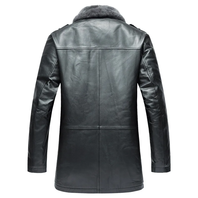 Мужское зимнее пальто из натуральной овечьей кожи роскошная свободная