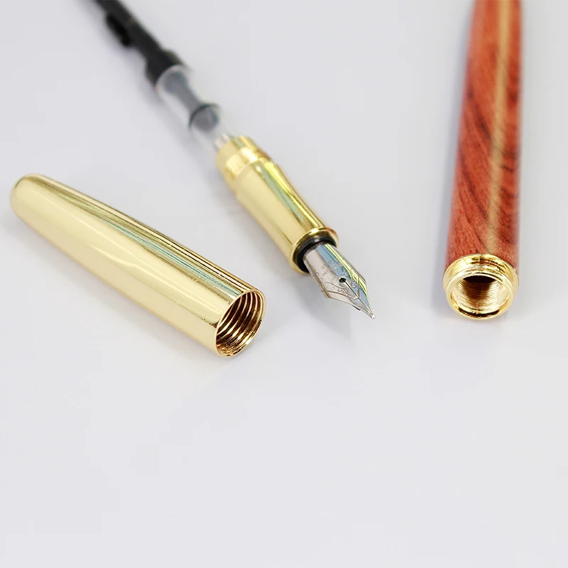 Твердая деревянная металлическая авторучка из палисандра или эбенового дерева