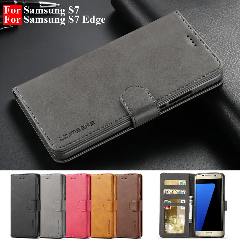 

Case For Samsung S7 Edge S7Edge Leather Luxury Phone Case On Samsung Galaxy S7 Case Flip Magnetic Wallet Cover With Card Holder